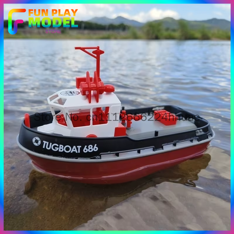 686 Rc ボート 2.4 グラム 1/72 強力なデュアルモーター長距離ワイヤレス電気リモコンタグボートモデルのおもちゃ男の子のギフト