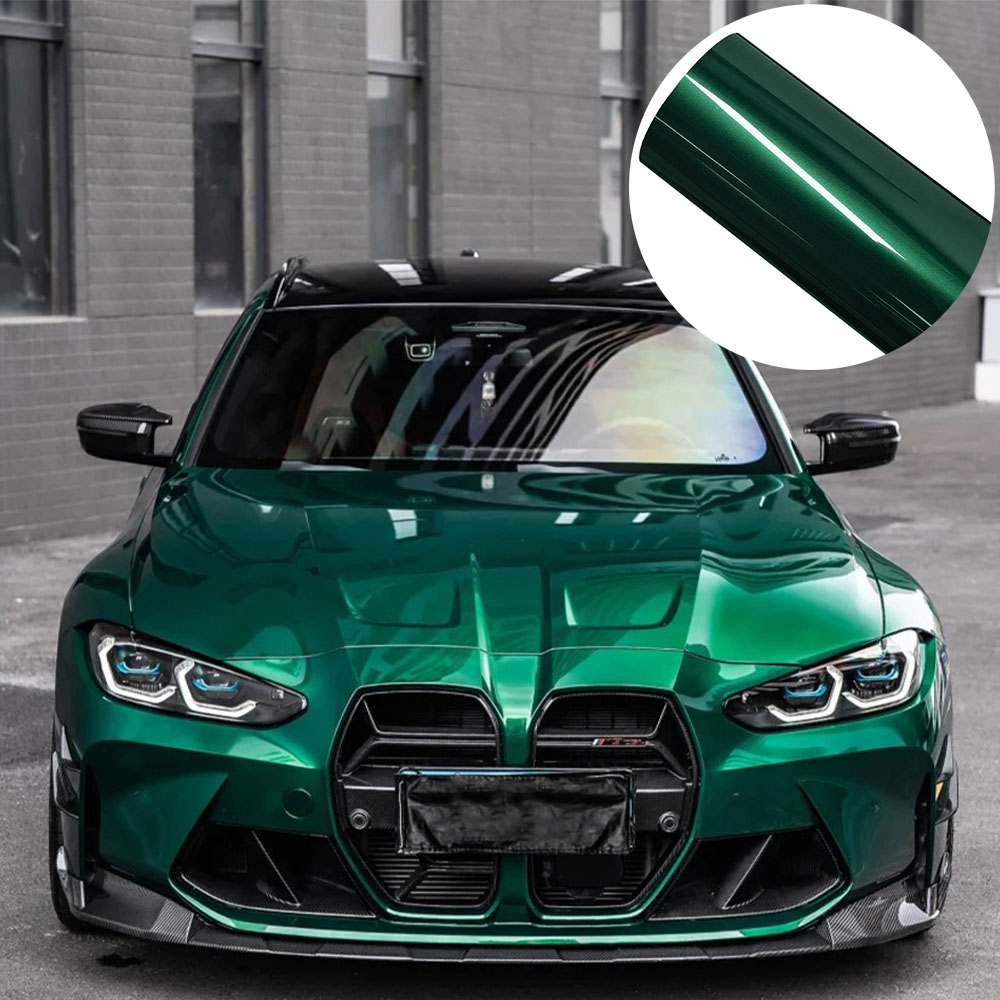 瑪瑙グリーンメタリック車のステッカーバブルフリー自動ラッピングビニールフィルム PET 車体自己粘着ステッカーカーアクセサリー
