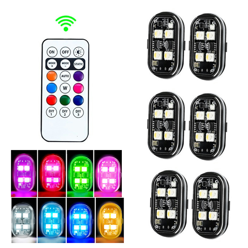 RGB Led 車のストロボライトオートバイ LED フラッシュ位置ワイヤレスライト航空機飛行機ヘリコプター警告灯アクセサリー
