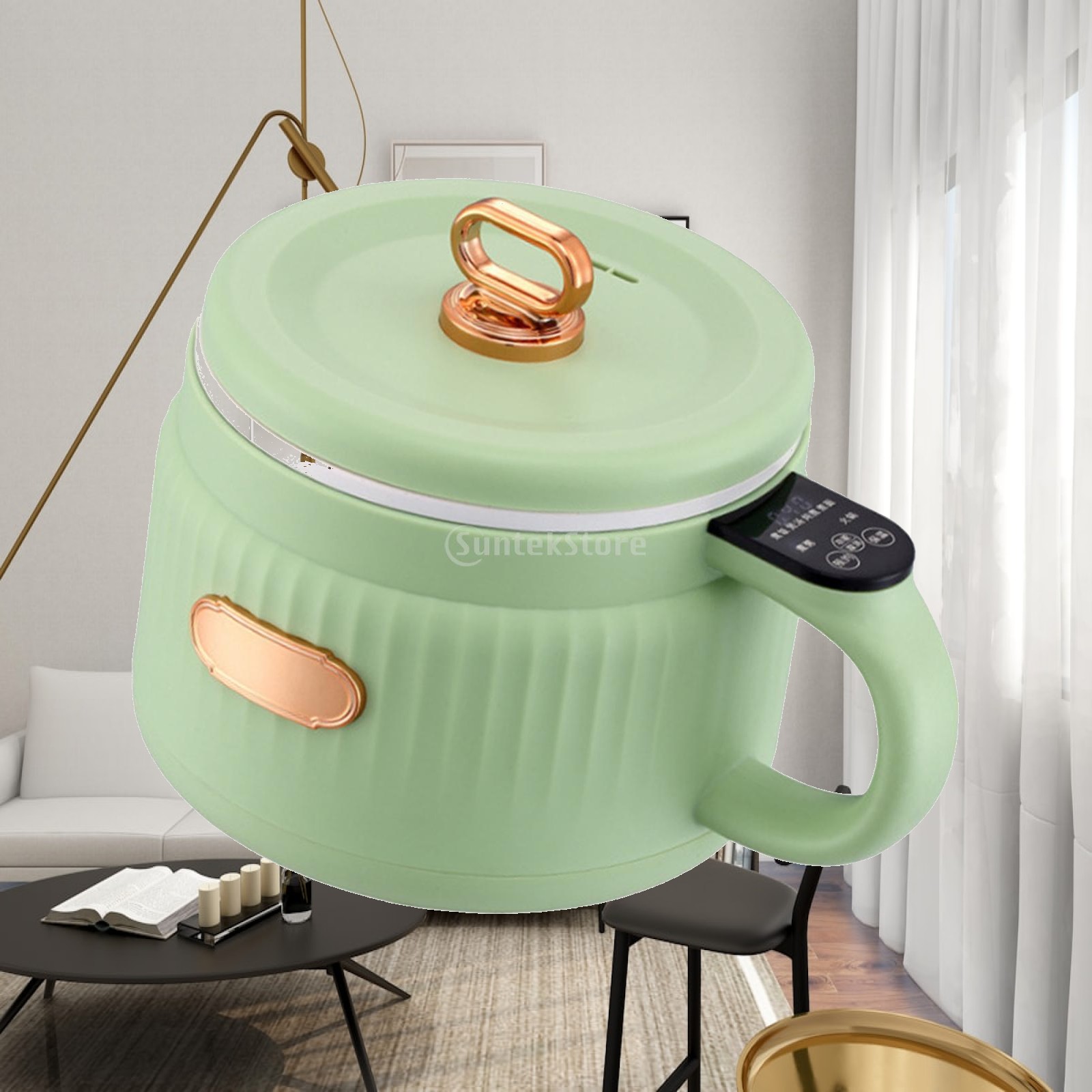 ミニ電気炊飯器ポータブルテフロン加工ポット多機能炊飯器弁当箱蒸し器旅行家庭用