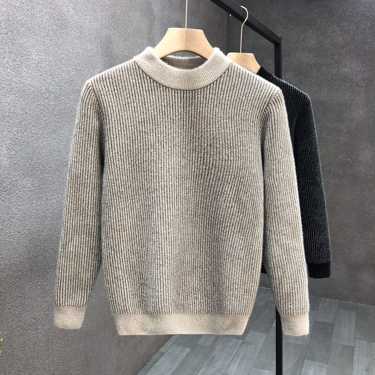 韓国ファッションセーター男性秋の新ソリッド O ネックニットストリート男性服ルーズニットプルオーバー