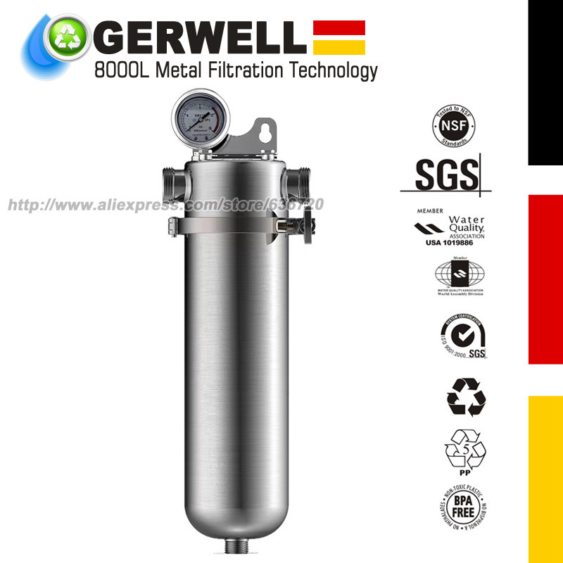 8000 L ステンレス鋼アンダーシンク水フィルターシステム、水圧を監視します。温水または冷水