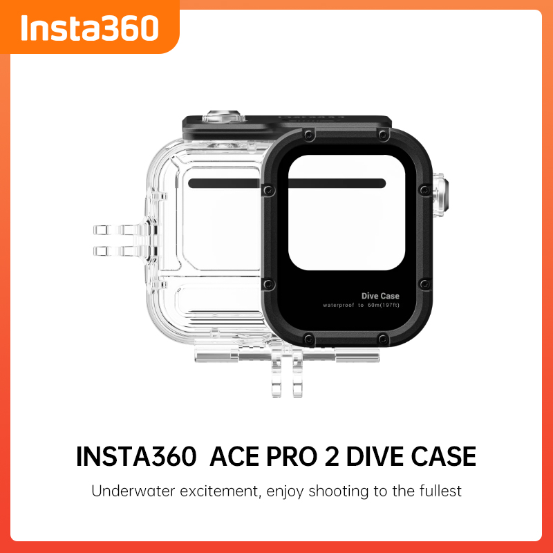 Insta360 エースプロ 2 防水ダイビングケース 197ft 60 メートルプロテクターハウジングガラスレンズ付き Insta 360 エースプロ 2 オリジナルアクセサリー