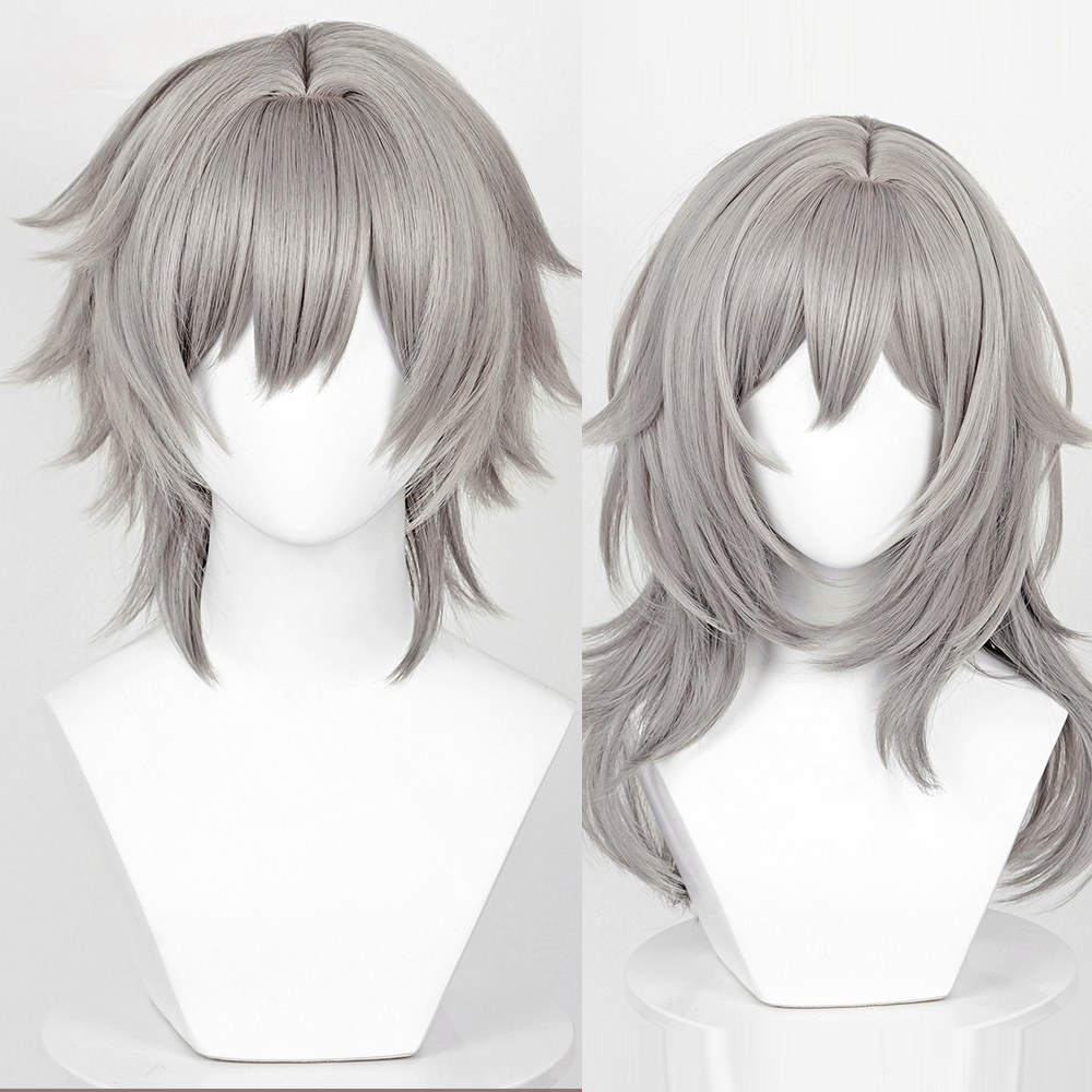 ゲーム Honkai: スター レール トレイルブレイザー カエルス ステラ コスプレウィッグ 前髪付き 合成ロングショートストレート白髪ウィッグ パーティー用