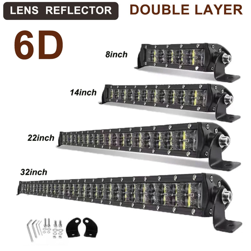 6D ライトバー 8 14 22 32 インチ 36 ワット 72 ワット 120 ワット 180 ワット LED ワークライトコンボ LED バーライトオフロードボート 4WD 4x4 トラック SUV ATV の駆動用