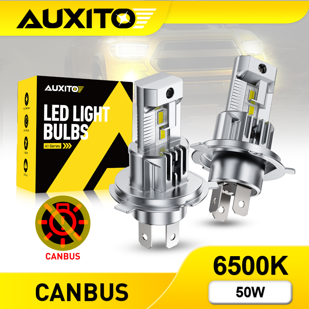 AUXITO 2 個ファンレス H4 LED 電球ハイビームロービーム車のヘッドライト用 6500K ホワイト 12000LM 50W H4 LED Automotivo Canbus ランプ 12V