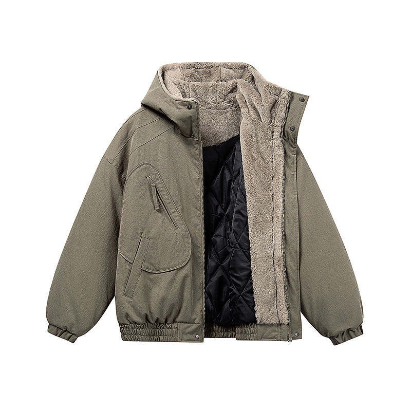 冬のフード付きパーカージャケット男性女性ストリートファッションルースパッド入りコットンカーゴジャケット Cityboy パーカーコートアウター