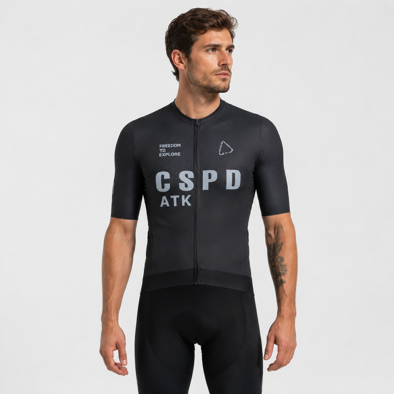 CSPD ATK メンズサイクリングシャツ夏プロチームサイクリングスーツ日焼け止め通気性速乾サイクリングトップ