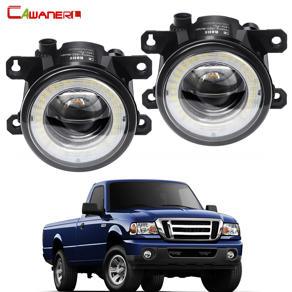 2 × 車右左 LED フォグライトアセンブリエンジェルアイデイタイムランニングライト DRL 30 ワット H11 12V フォードレンジャー 2005-2015