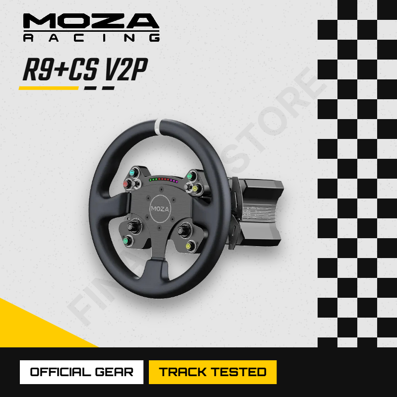 MOZA Racing R9 ダイレクトドライブホイールベース CS V2P ステアリングホイール 330mm プレミアム Sim レーシングコントローラー RGB シーケンシャルライト付き