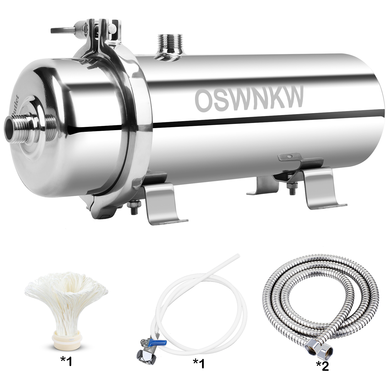 家全体の浄水器 0.01um PVDF プレフィルター 1000L SUS304 浄水フィルターは 5 年間連続洗浄可能