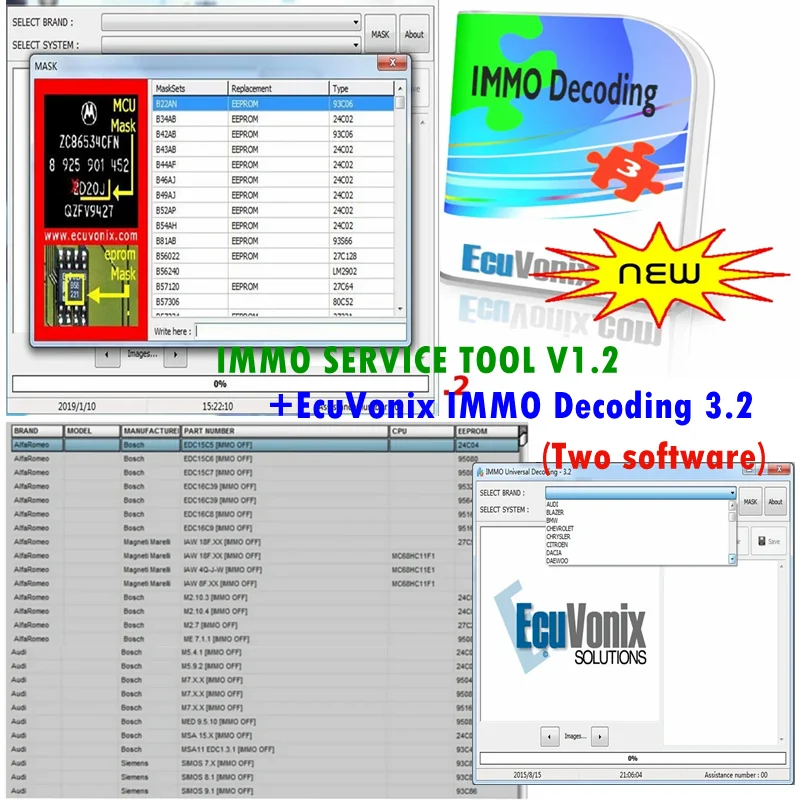 Newest Edc 17 IMMO SERVICE TOOL V1.2 PIN Code+IMMO Universal Decoding V3.2 with free Keygen
