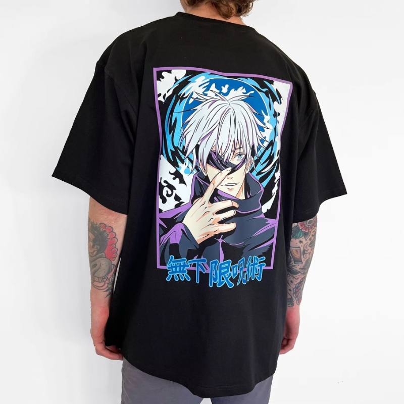 呪術廻戦五条悟アニメメンズ Tシャツ新夏の綿の女性半袖グラフィック Tシャツトップスストリートカジュアル Y2k 服