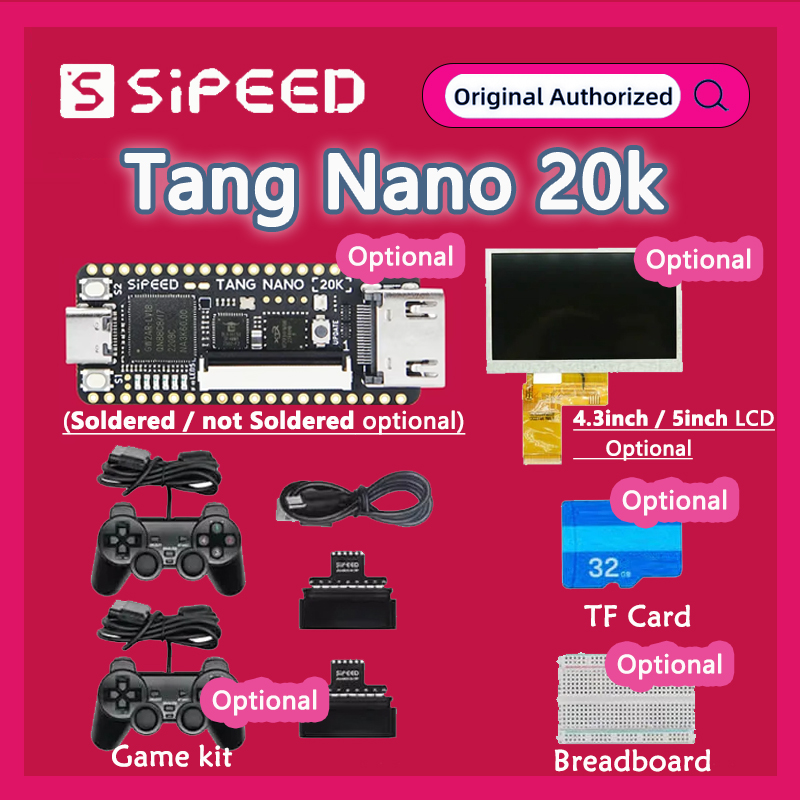 Sipeed Tang Nano 20K/ブレッドボード/スクリーン オプション RISCV Linux レトロゲームプレーヤー オープンソースエミュレーター Linux MINI GW2AR-18