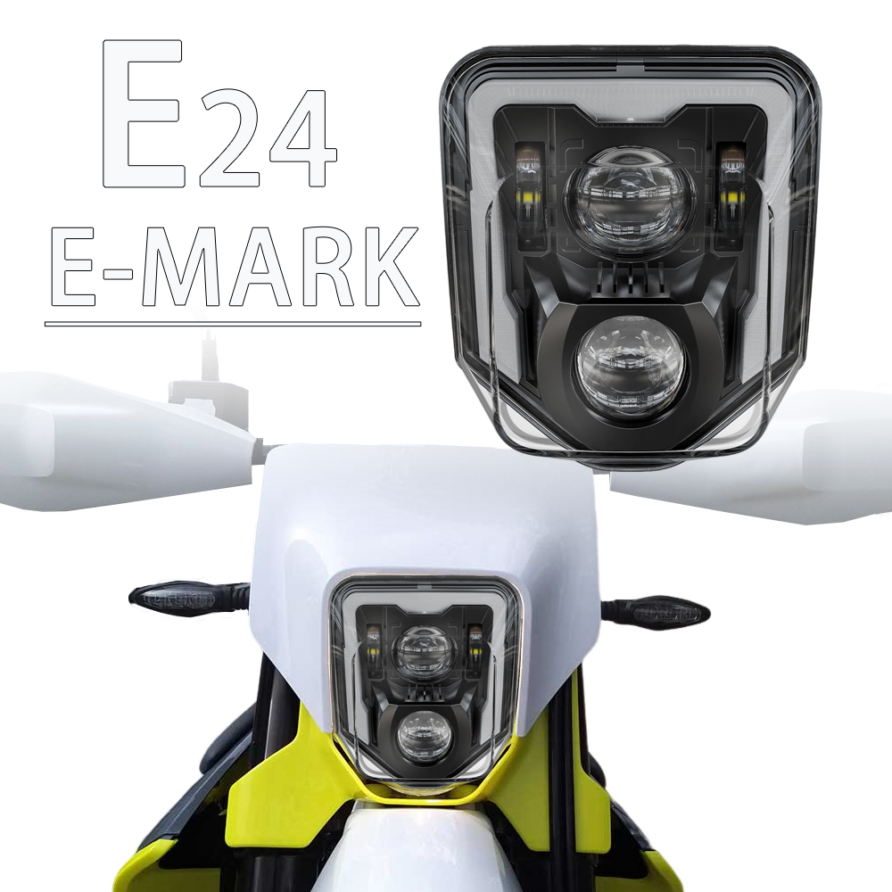 LED ヘッドライトヘッドランプハスクバーナ 701 エンデューロスーパーモト 2016-2024 E24 E マークオートバイヘッドライトランプ W/DRL