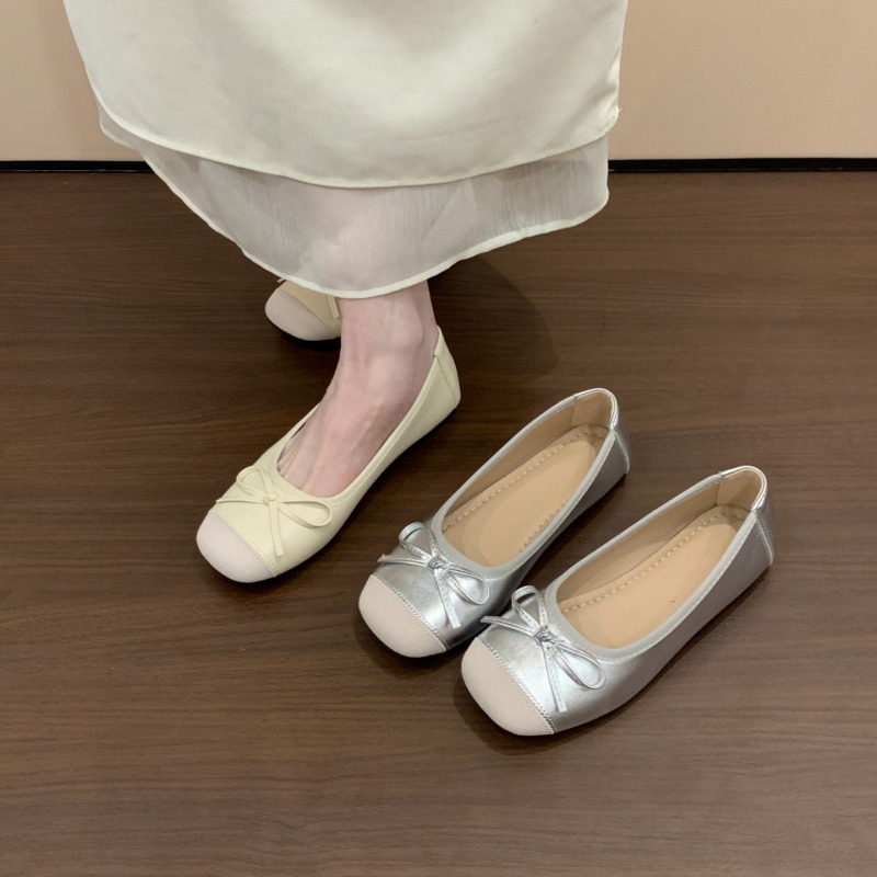 女性用 バレエ フラット コンフォート スクエアトゥ スリッポン ソフトソール デイリー ウォーキング バレリーナ シューズ 春秋 簡潔 Zapatos De Mujer
