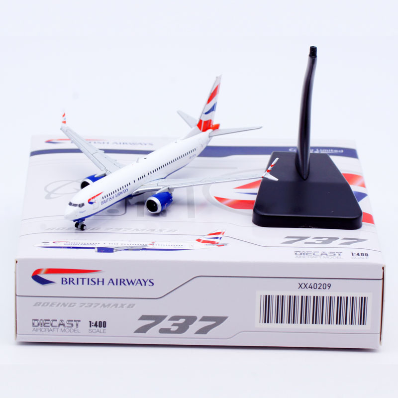 XX40209 合金コレクター飛行機ギフト JC ウィング 1:400 ブリティッシュ エアウェイズ ボーイング B737 MAX 8 ダイキャスト航空機ジェット モデル ZS-ZCA