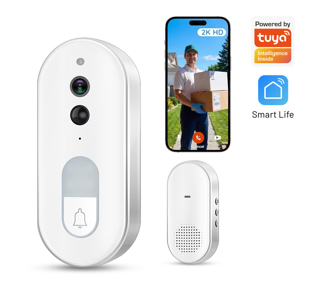 Tuya スマートビデオドアベルワイヤレス 1080P HD 屋外カメラ WiFi 双方向トーク IR ナイトビジョン IP65 防水ホームセキュリティ