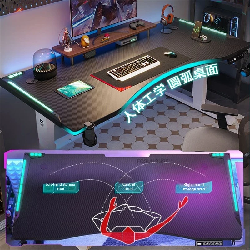 電動高さ調節可能なスマートコンピュータデスクオフィス家具北欧高級リフティングゲームデスクホームオフィスデスクワークステーション