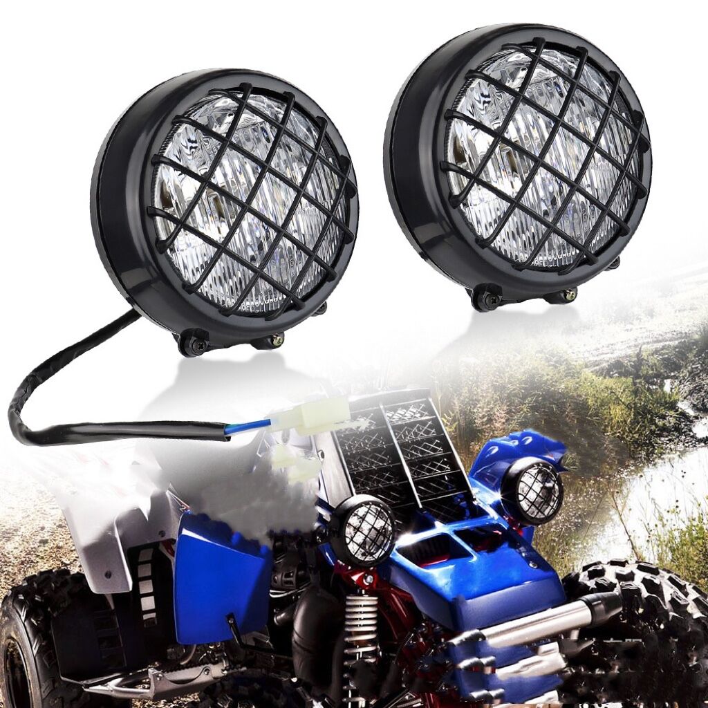 2 個フロントヘッドライトランプヘッドライトクワッドダートバイク ATV 砂丘バギー 70/110/125/150/150cc 4 輪ヤマハバンシー 87-2006