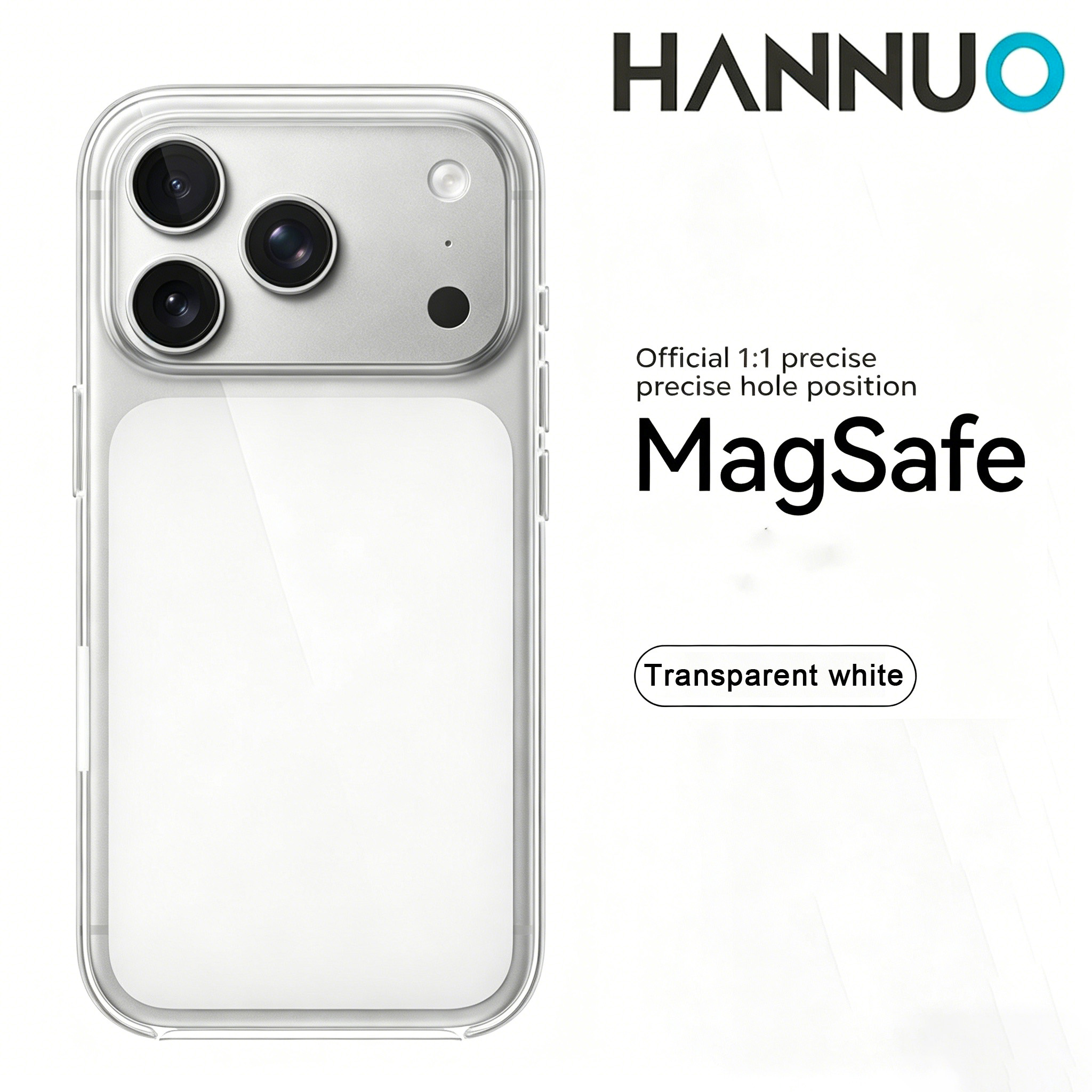 HANNUO 磁気ケース iPhone 17 Pro MAX ケース耐衝撃カバーワイヤレス充電器用薄型カバー抗黄色透明カバー