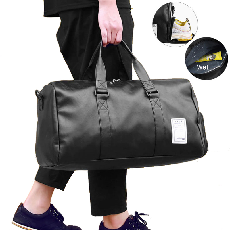 トラベルバッグ 機内持ち込み荷物 ダッフルバッグ ラージ PU レザー トートベルト 週末クロスボディバッグ オーバーナイト ソリッド サック ド ボヤージュ XA88WC