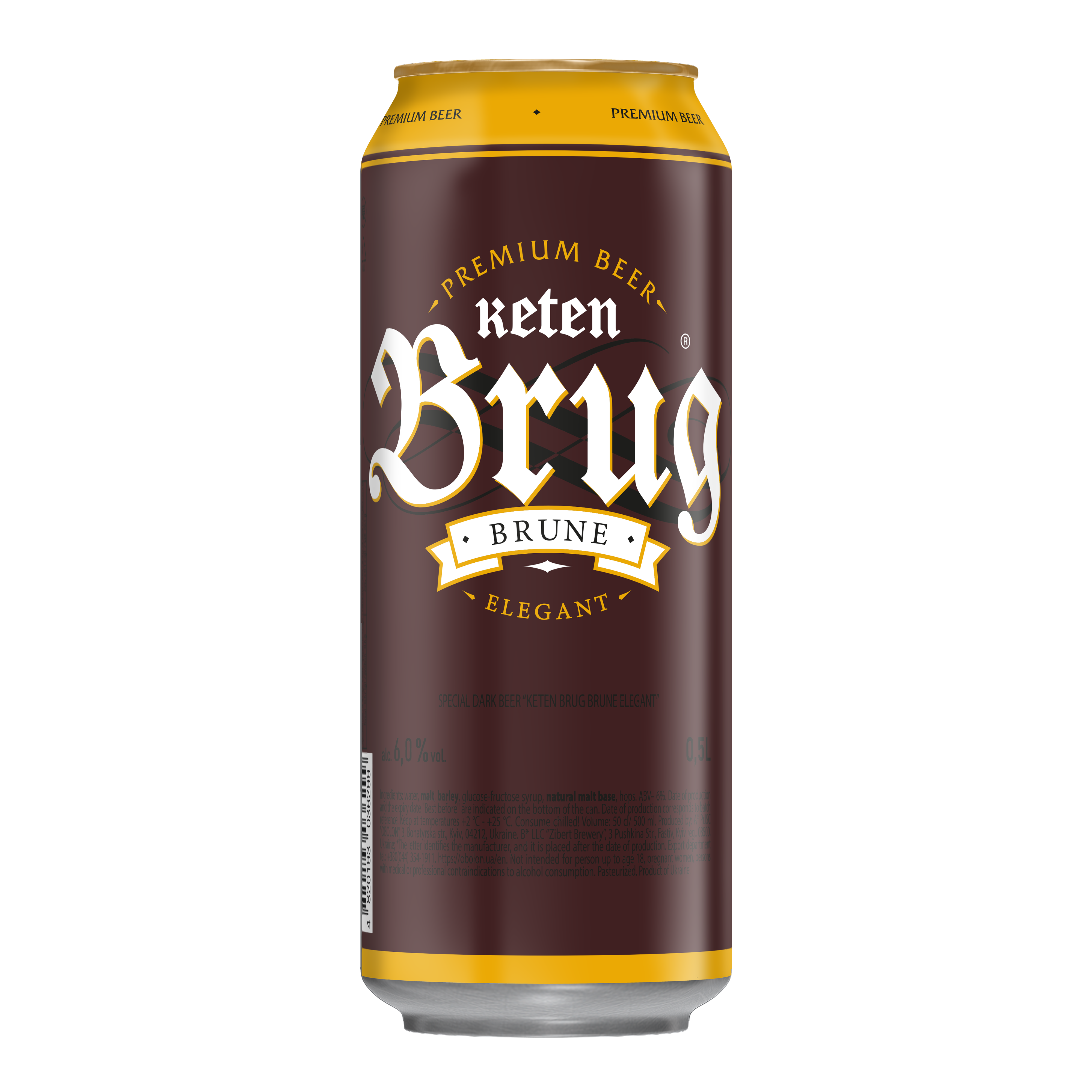 Dark Lager Beer Brune Keten Brug 500ml Can 6% ABV