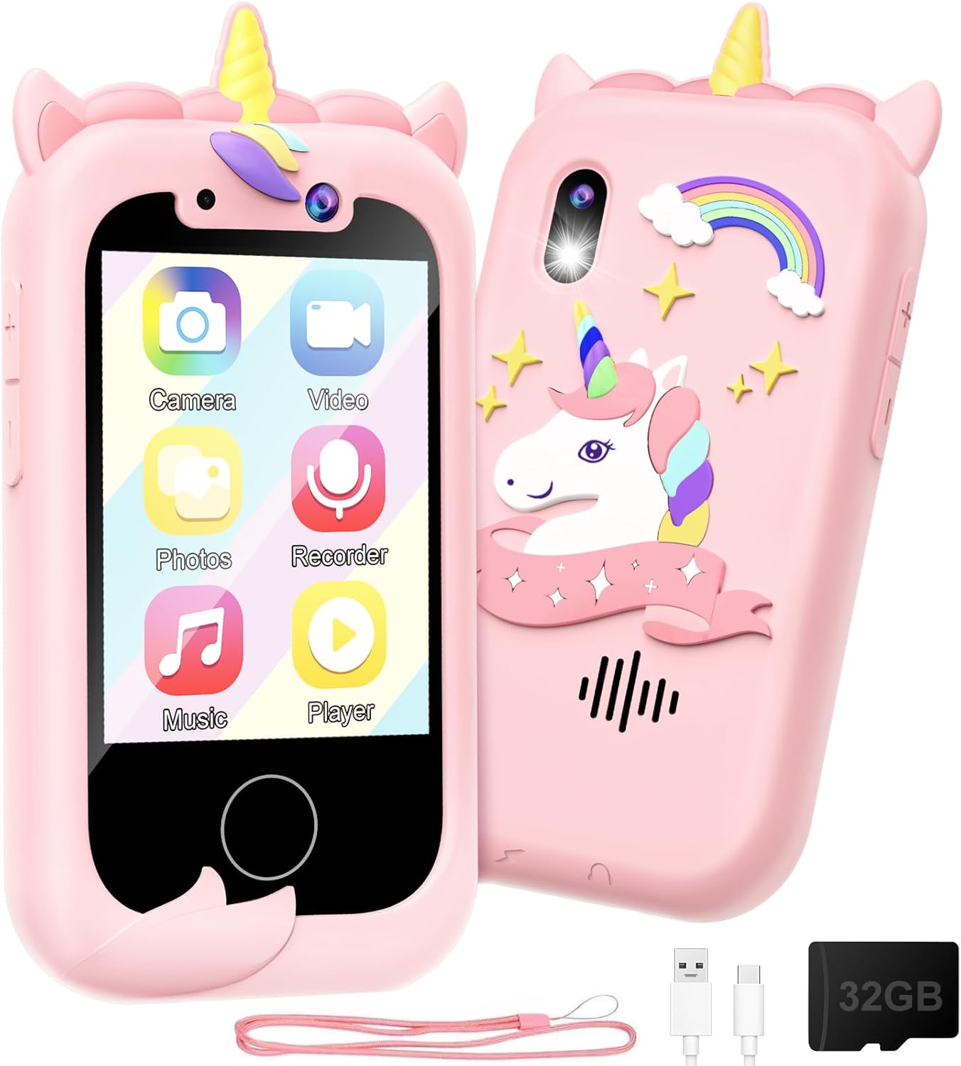 キッズスマートフォン女の子用おもちゃ: 3～10歳の女の子へのクリスマス誕生日プレゼント - 動作するリアルプレイ携帯電話 - 幼児用おもちゃ学習Ph