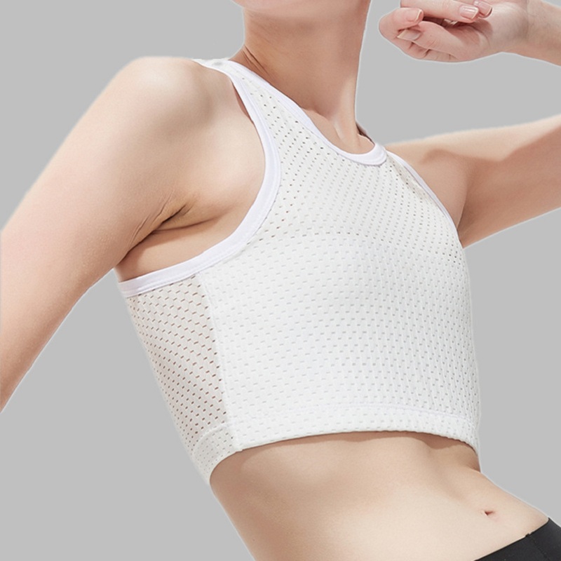 女性フラット胸バインダーレズビアントランスメンコルセットトップ夏中空アウト薄型ショートベストレタンクトップシェイパービスチェ
