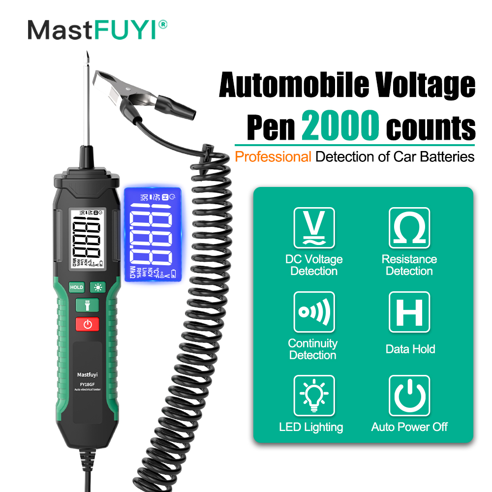 MASTFUYI DC 電圧電気ペン車のバッテリー自動テスター診断ツール電気技師多機能ペン懐中電灯付き