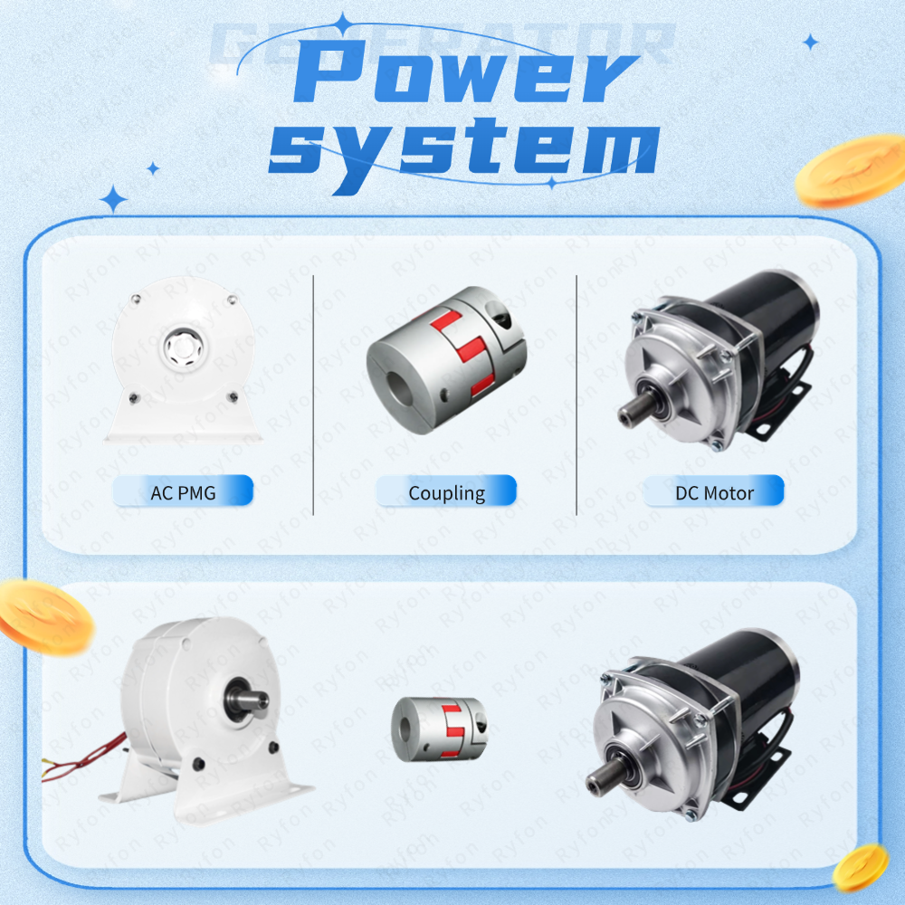 DC 減速モーター 5000 ワット 3 相 AC 永久磁石発電機 12V 24V 48V 8000 ワット新エネルギー発電機減速モーター付き