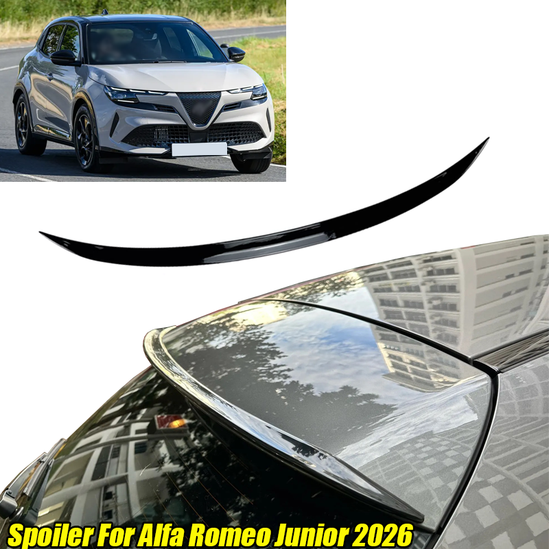 アルファロメオジュニアアクセサリー 2026 車のリアウイングトランクテールスポイラーリップゴム軟質プラスチック 121 センチメートルグロスブラック