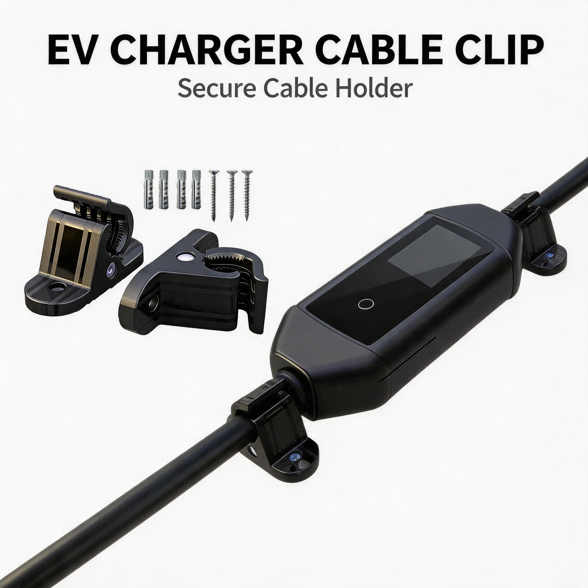 車の充電器アクセサリーホームEV充電器固定クランプブラケットケーブルクリップ家庭用充電ステーション用ウォールマウントホルダー