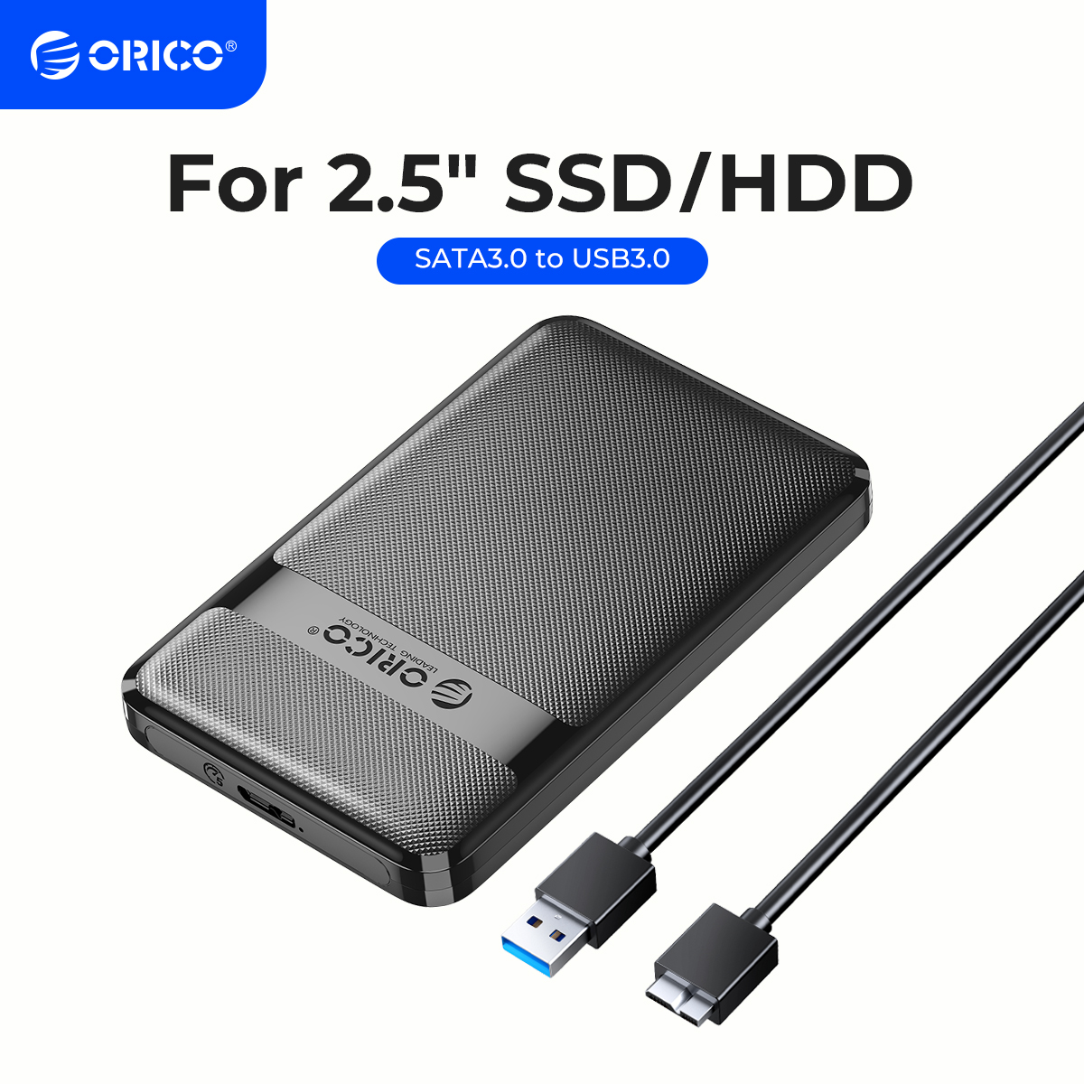 ORICO 2.5 インチハードドライブエンクロージャツールフリー 5Gbps USB to SATA 外付けハードドライブケース 2.5 インチ 7mm 9.5mm SSD HDD 最大 6TB 用