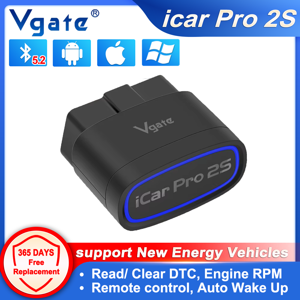 新しい Vgate ICar Pro 2S ELM327 Bluetooth 5.2 V2.3 車 OBD スキャナーアップグレードされた EV 自動診断ツール BimmerCode iOS Android PC 用