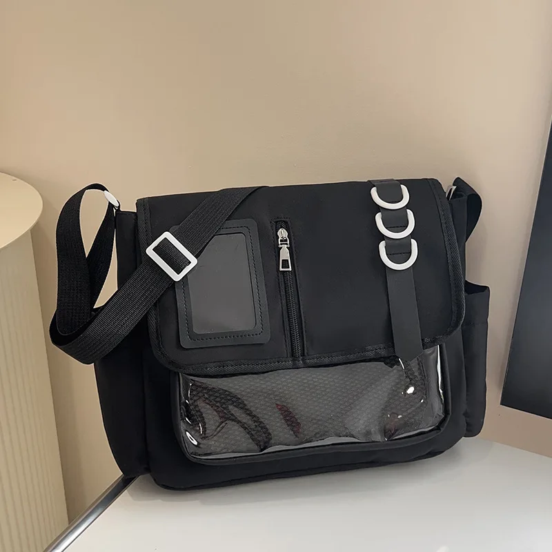 日本の原宿スクールバッグ女の子のための新しい透明 Itabag ショルダークロスボディバッグ DIY バッジ表示プレート Ita バッグ