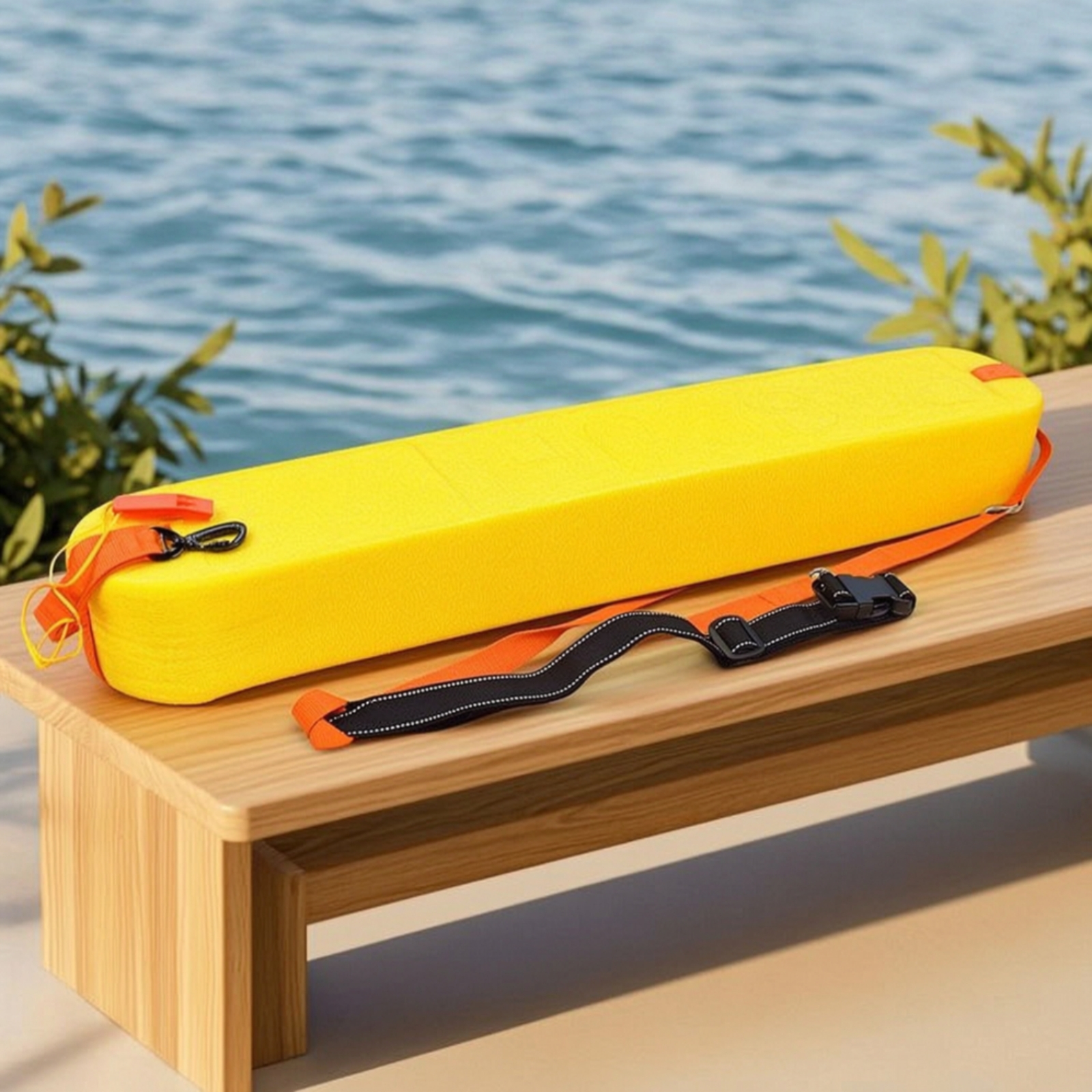 2人用レスキューチューブ 高浮力レスキューブイ ストラップ付き 軽量 ライフガード、プールサイドトレーニング、水泳用