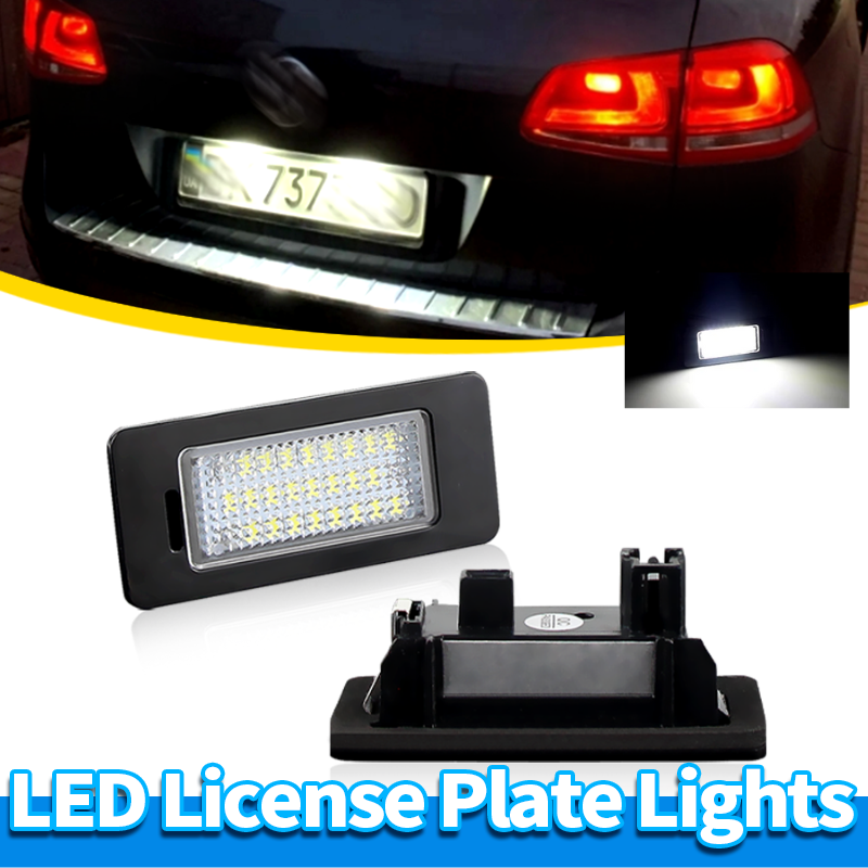 2 個 LED ナンバーライセンスプレートライトフォルクスワーゲンゴルフジェッタトゥーランパサートティグアンアウディ A1 A3 A6 A7 Q5 Q3 Q7 TT 5N0943021