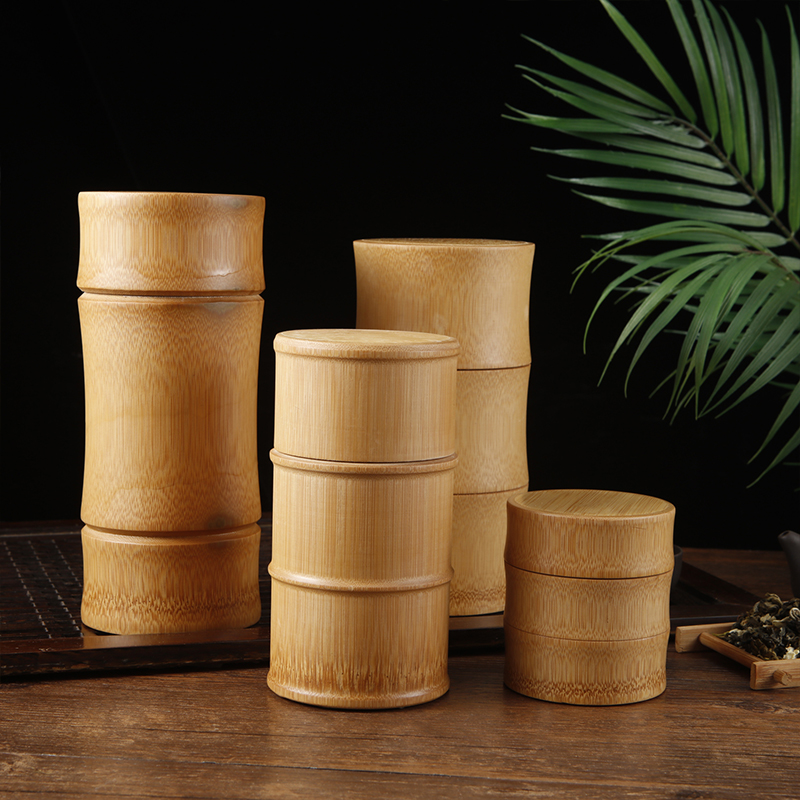 手作り茶箱竹収納ボックス茶キャニスター蓋シールキッチン収納瓶ポータブルティーコーヒー豆スパイスボックスケースオーガナイザー