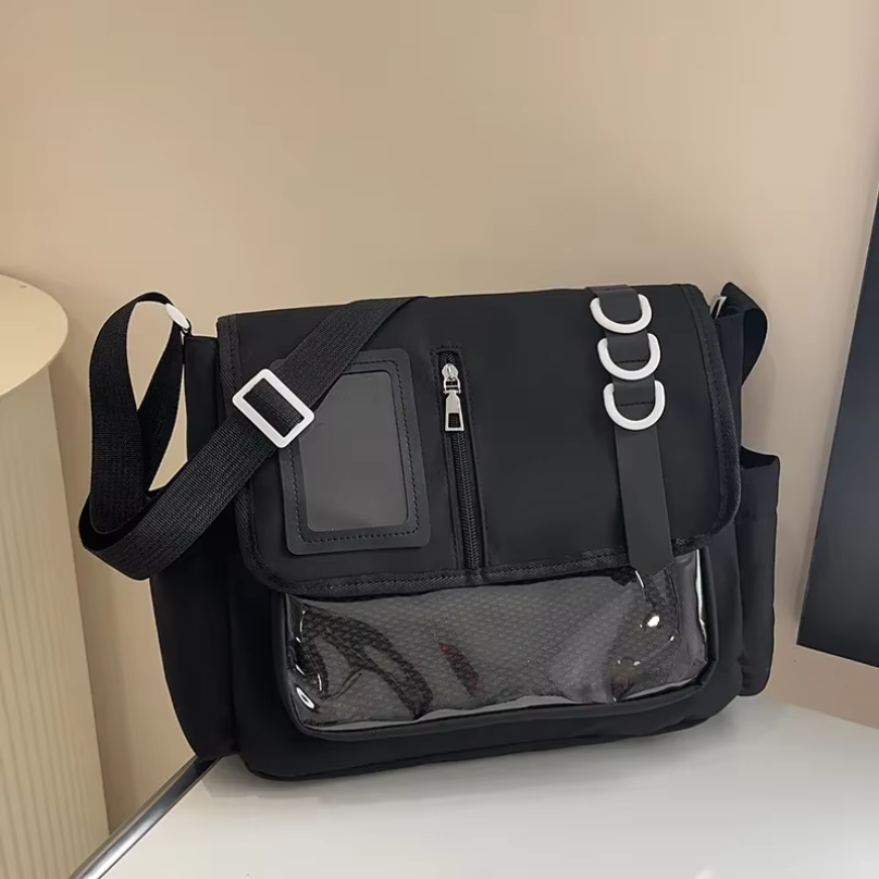 原宿スクールバッグ女の子のための新しい透明 Itabag ショルダークロスボディバッグ DIY バッジ表示プレート Ita バッグ