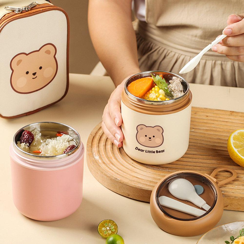 ポータブル 304 ステンレス鋼の朝食カップ多機能スープ缶食品魔法瓶カップ折りたたみスプーン付きピクニックランチ