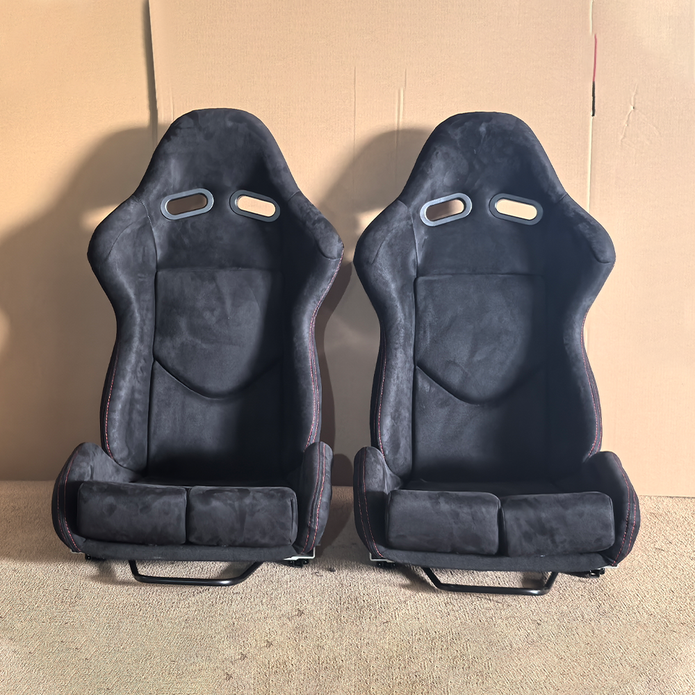 Lowmax カーボンファイバー 調節可能なスポーツカー レーシング バケットシート 布 レザー PVC ゲームシート レーシングシミュレーター オフィスシート用