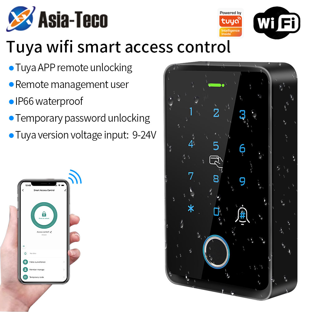屋外防水 WiFi 指紋キーボードカードリーダーサポート Tuya アプリモバイルアプリケーションリモートコントロールアクセス制御