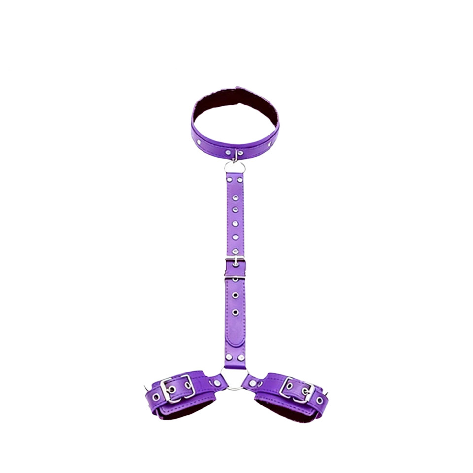 BDSM ボンデージ 首から手首までの拘束 エロティックな首輪 手錠 ボンデージキット 役割 カップル用大人のおもちゃ