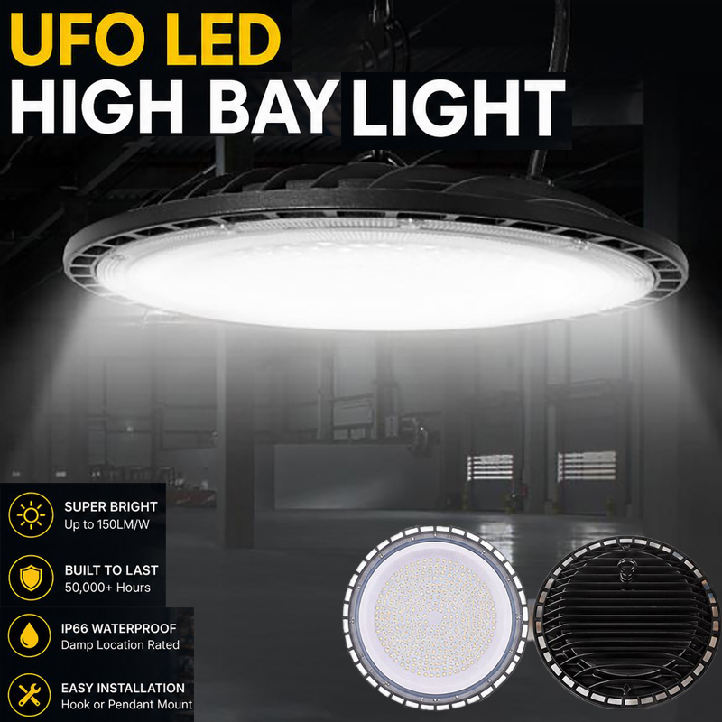 超高輝度 UFO LED 高ベイライト 200 ワット 300 ワット AC85-265V IP65 防水 LED 工業用照明ガレージジム工場 Warehou