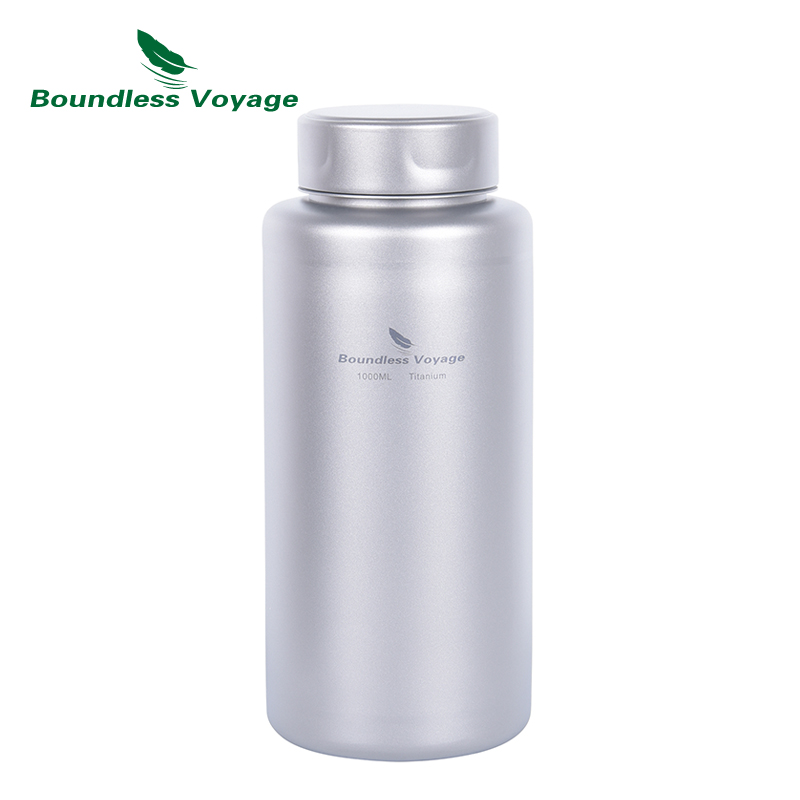 Boundless Voyage 単層チタンスポーツウォーターボトル 1L 漏れ防止ドリンクウェアアウトドア調理器具キャンプ用 Ti3013D