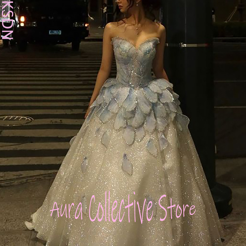 高級キラキラオンブル女性の夜会服ストラップレス恋人プロムドレスキラキライブニングパーティーフォーマル結婚式ゲスト衣装
