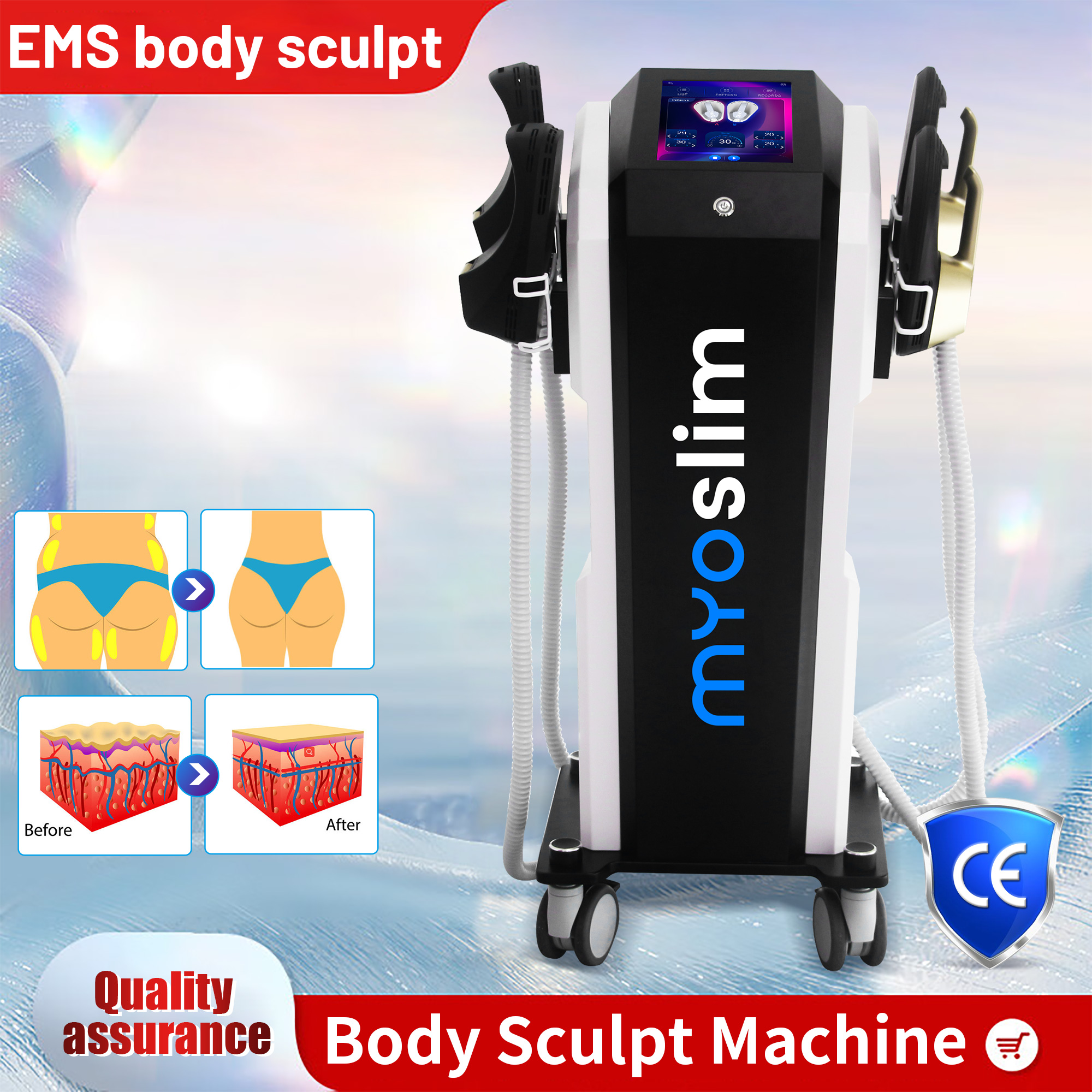 MYOslim ボディスカルプトマシン 6500 ワット RF 彫刻脂肪痩身技術筋肉刺激 15 電磁減量
