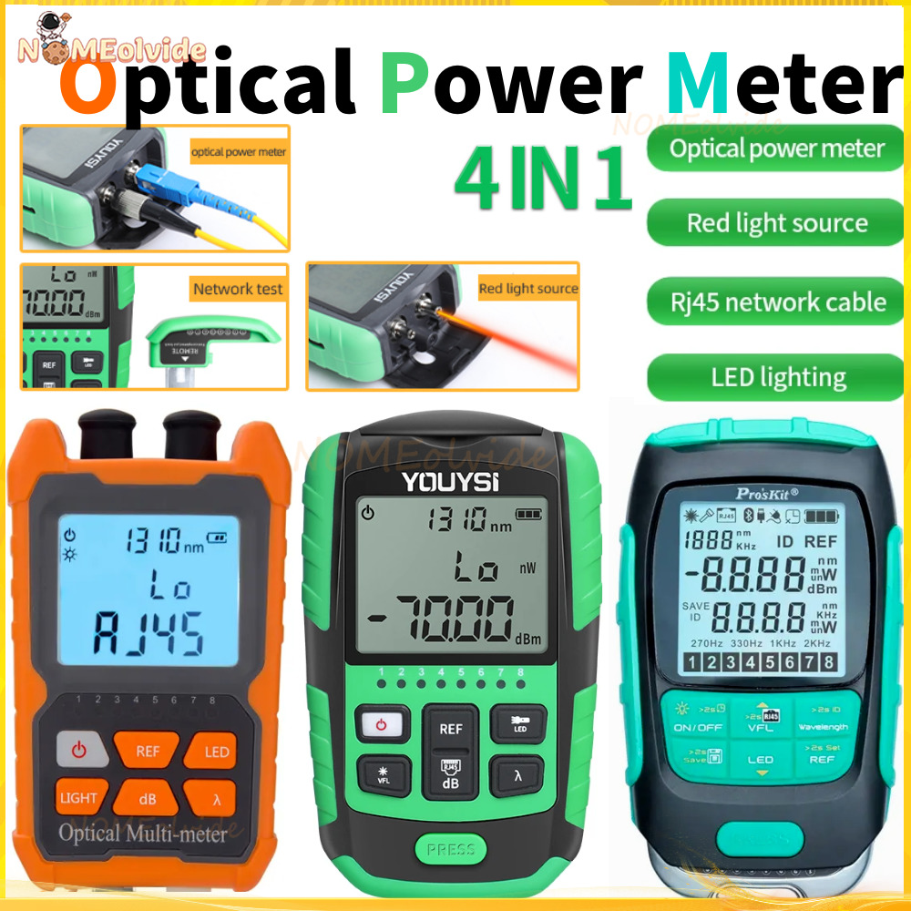 ミニ 4 in 1 YOUYSI/Pro'sKit MT-7615 光パワーメータ FTTH 視覚的障害ロケータ ネットワーク ケーブル テスト 光ファイバ テスター