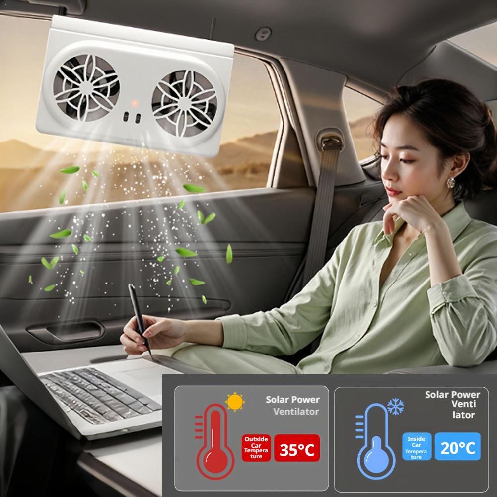 新しい USB インターフェイスを備えた太陽光発電車の排気ファン車のクーラー空気循環装置の夏の車のファン